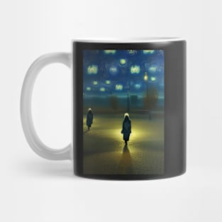 2 GHOSTS WATCHING A FULL HALLOWEEN MOON Mug